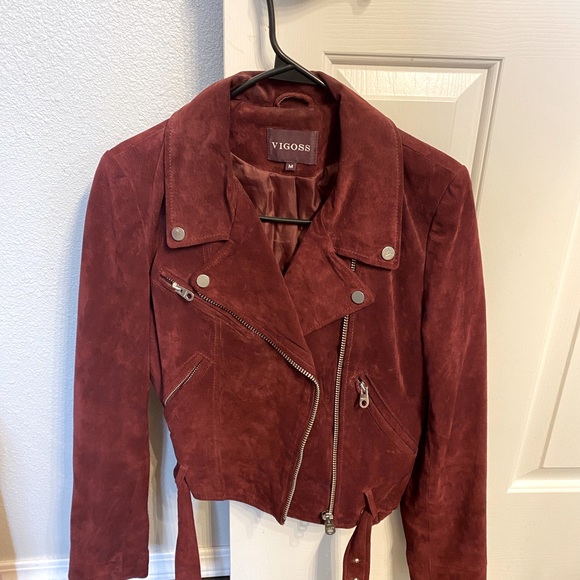 Vigoss Jackets & Blazers - Women’s Medium Vigoss suede leather burgundy jacket